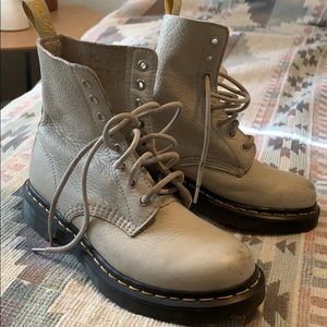 cream colored doc martens
